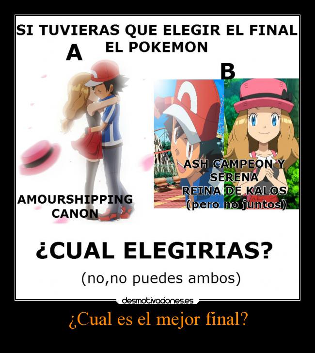 carteles pokemon anime serena amourshipping ash sereba final canon campeon desmotivaciones