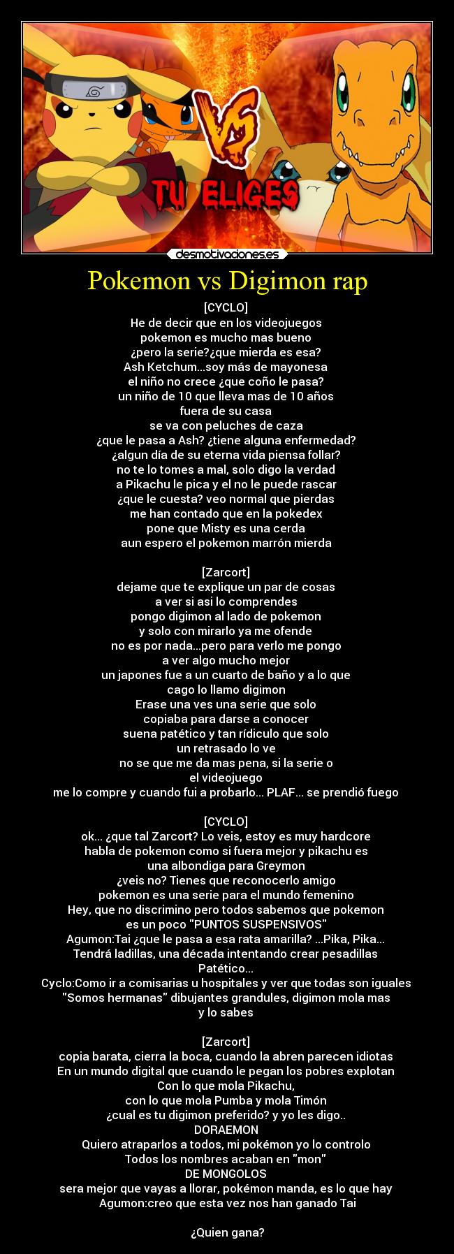Pokemon vs Digimon rap - 