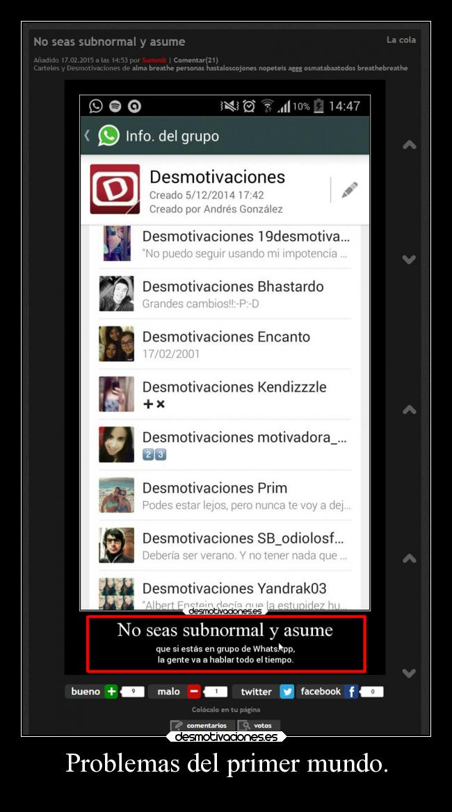 Problemas del primer mundo. -