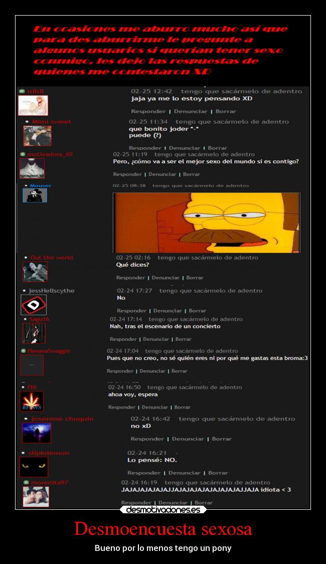 Desmoencuesta sexosa - 