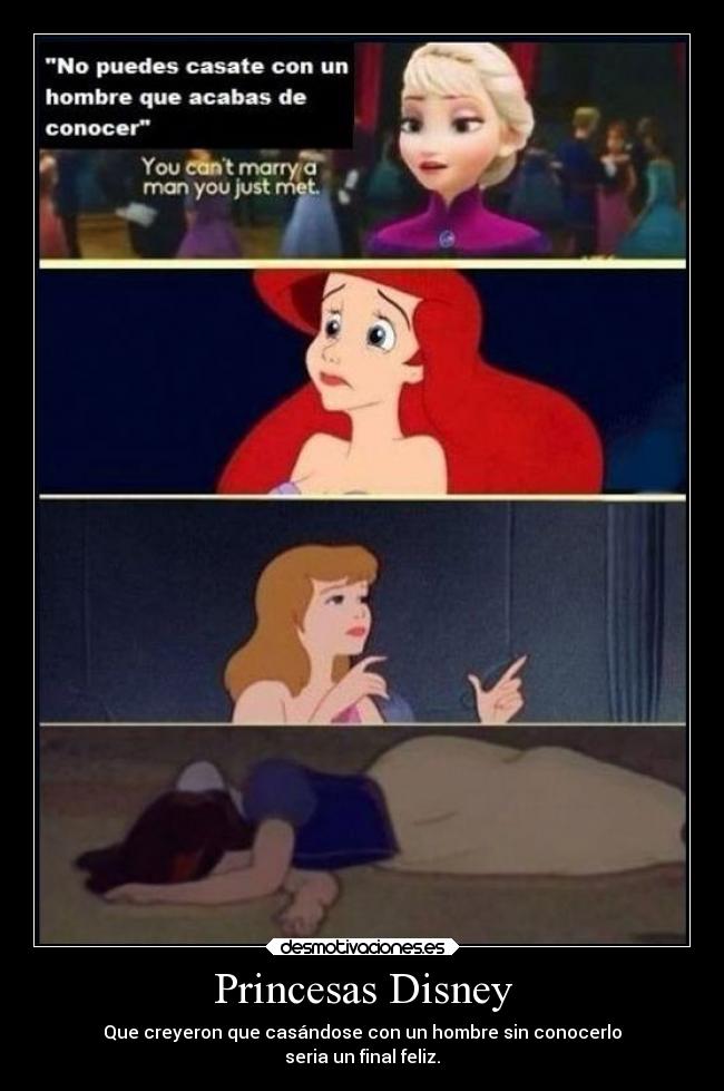 carteles sexo sociedad vida infancia laurasimpson11 pixar disney cenicienta blancanieves ariel elsa frozen desmotivaciones