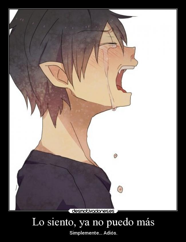 Lo siento, ya no puedo más - Simplemente... Adiós.