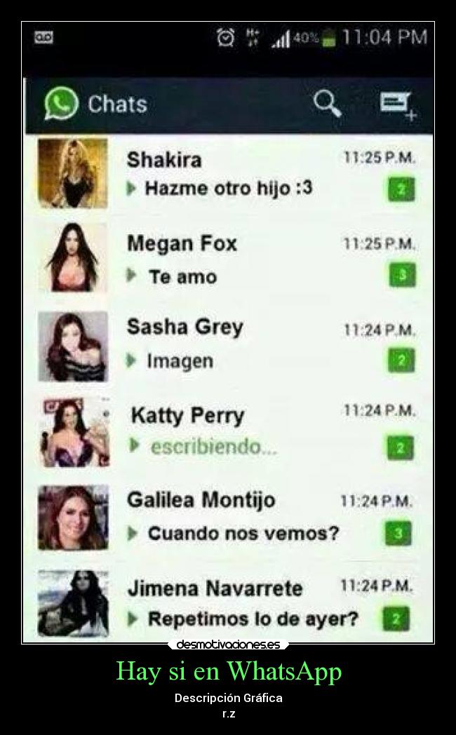 Hay si en WhatsApp - Descripción Gráfica
r.z