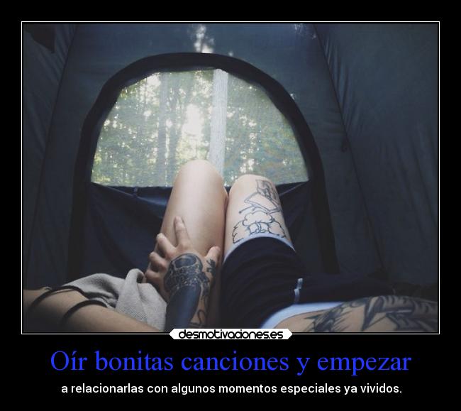 Oír bonitas canciones y empezar - 