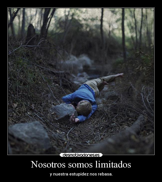 Nosotros somos limitados - y nuestra estupidez nos rebasa.