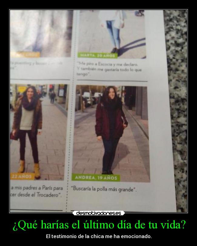 ¿Qué harías el último día de tu vida? - 