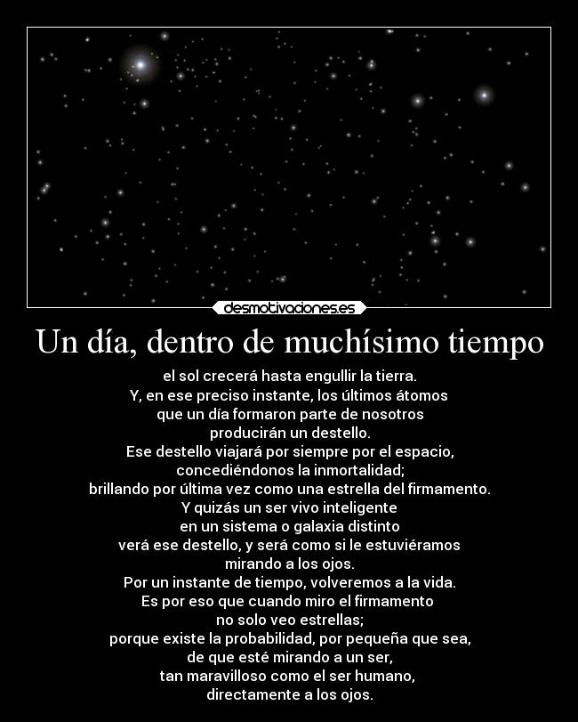 Un día, dentro de muchísimo tiempo -