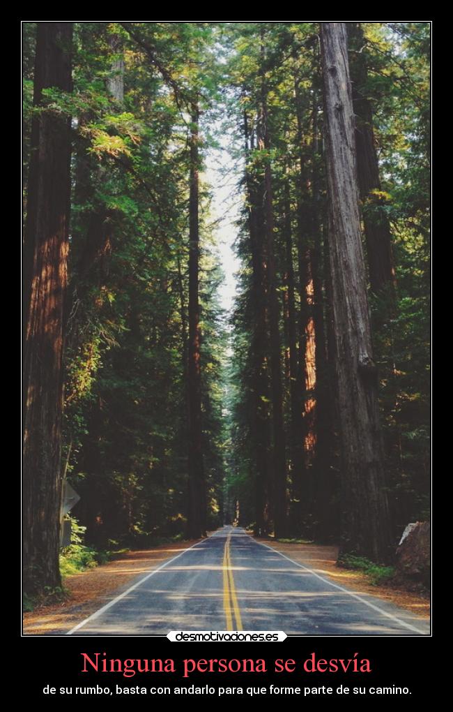 Ninguna persona se desvía - de su rumbo, basta con andarlo para que forme parte de su camino.