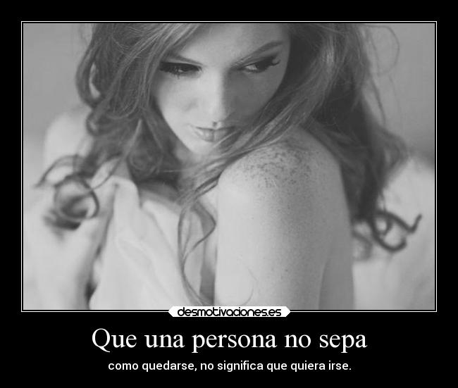 Que una persona no sepa - 