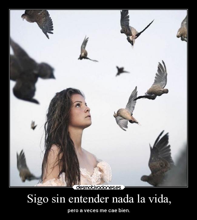 Sigo sin entender nada la vida, - pero a veces me cae bien.