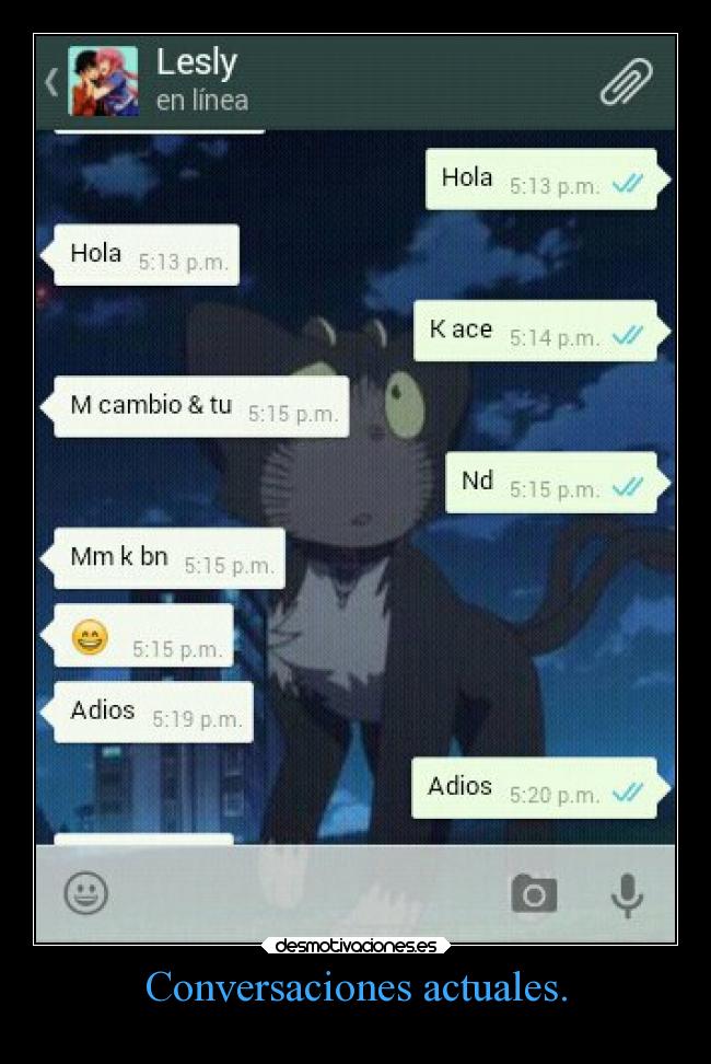 Conversaciones actuales. - 