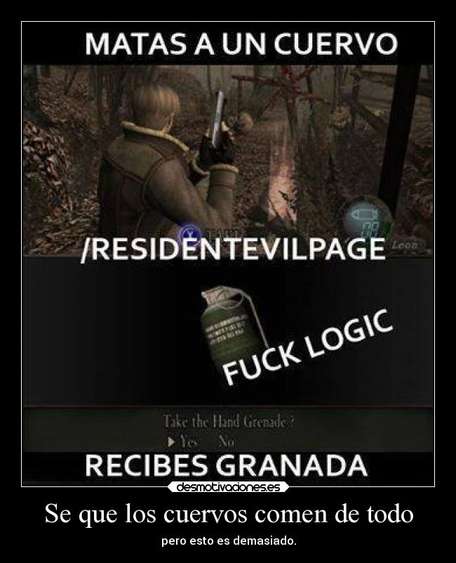 carteles videojuegos anime theinmortals mortals resident evil matar cuervos leon kennedy desmotivaciones