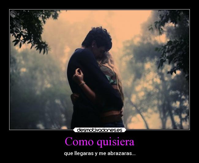 Como quisiera - que llegaras y me abrazaras...