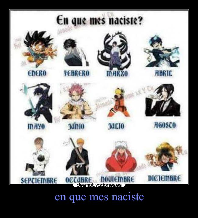 en que mes naciste - 