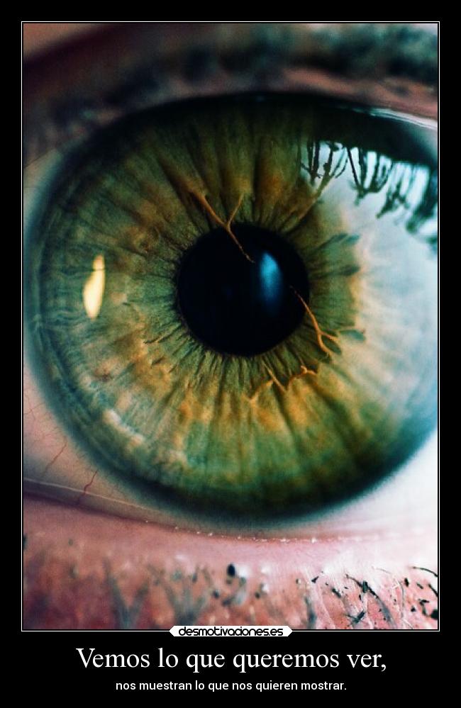 Vemos lo que queremos ver, -