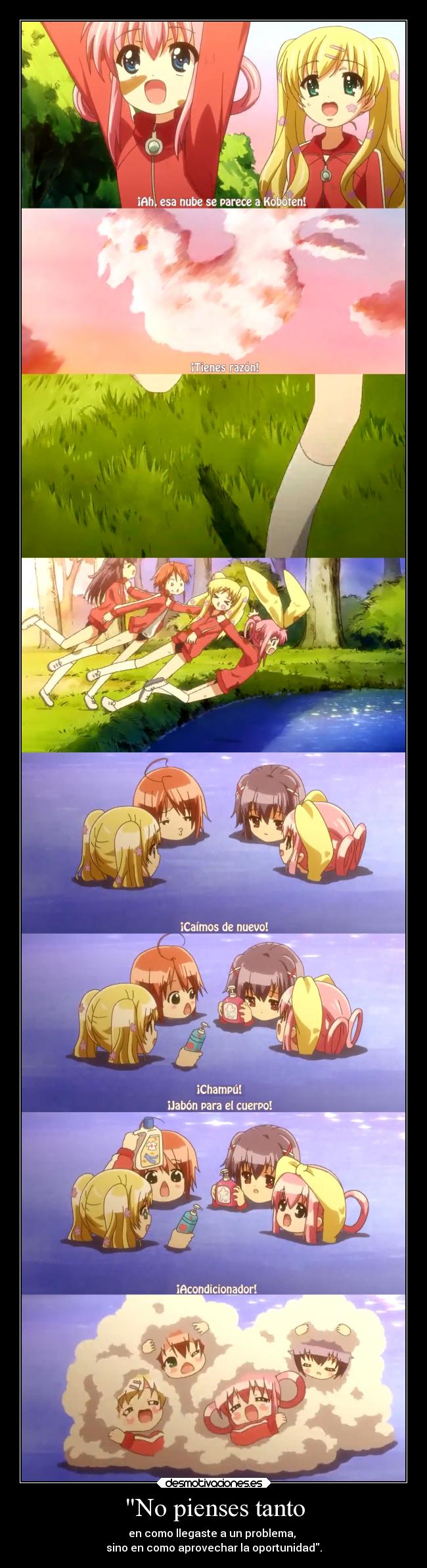 carteles amigos anime pensar llegar problema origen sino solucion resolver aprovechar raptorhunters desmotivaciones