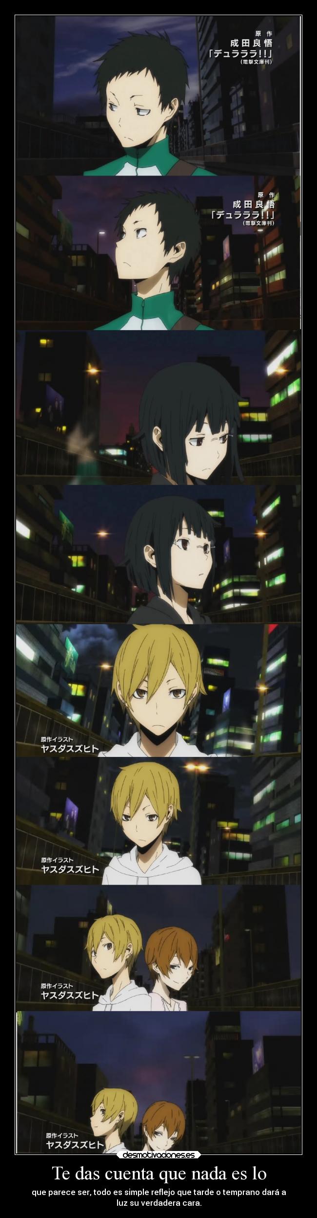 carteles amigos ayuda anime durarara opening durararashou blackrockshooter25 desmotivaciones