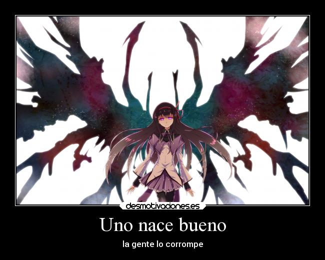 carteles anime ira homura akemi obsesion desmotivaciones