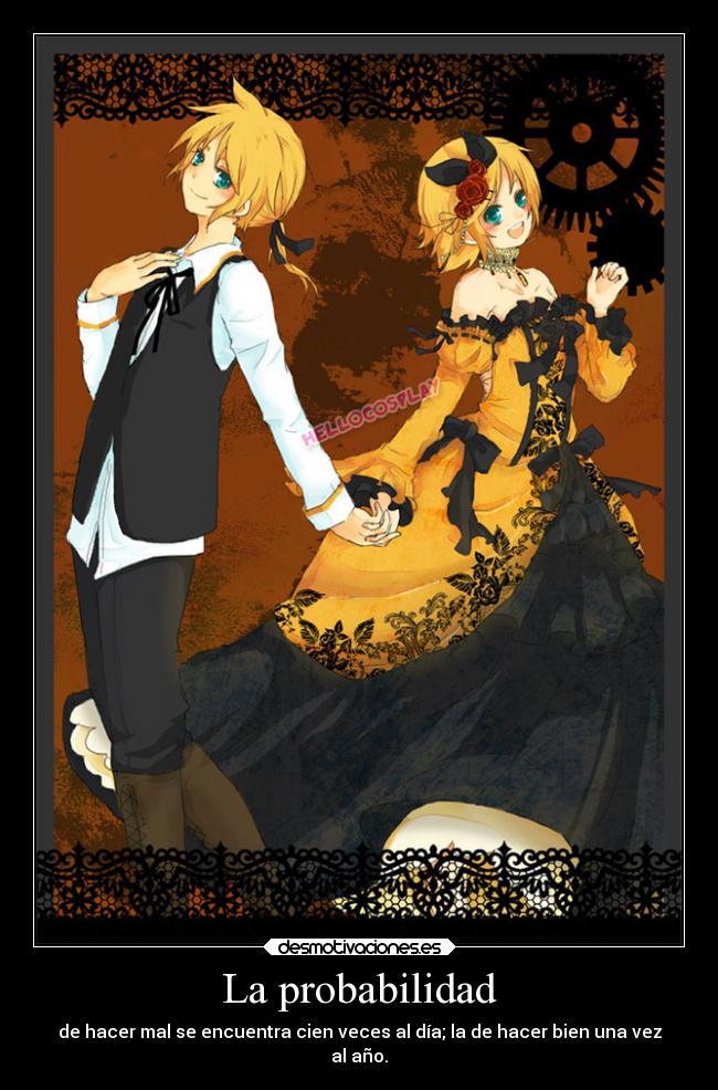 carteles anime rin len kagamine desmotivaciones