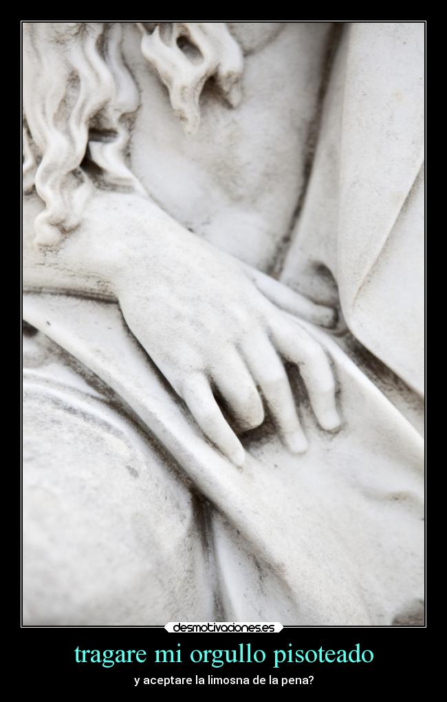 tragare mi orgullo pisoteado - y aceptare la limosna de la pena?