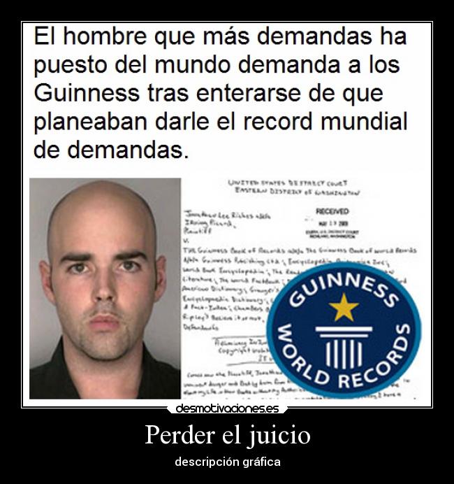 Perder el juicio - descripción gráfica