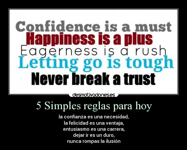 5 Simples reglas para hoy - 