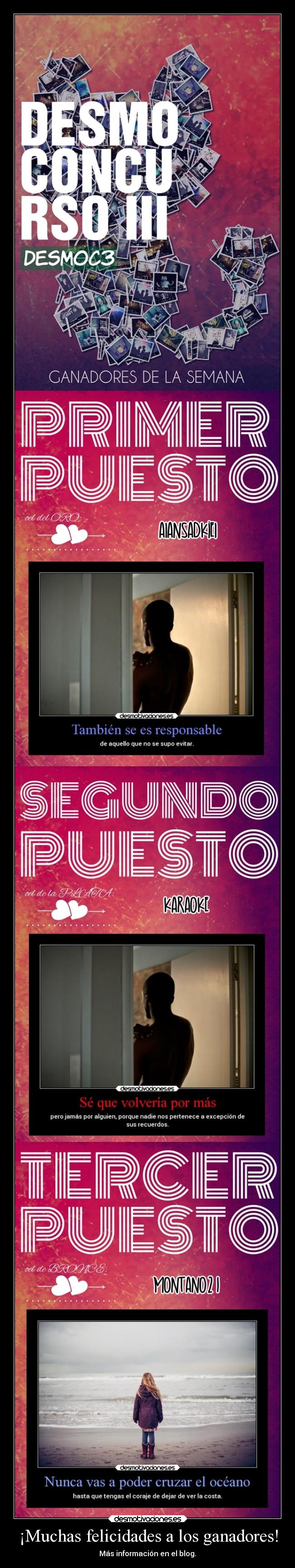 ¡Muchas felicidades a los ganadores! - Más información en el blog.