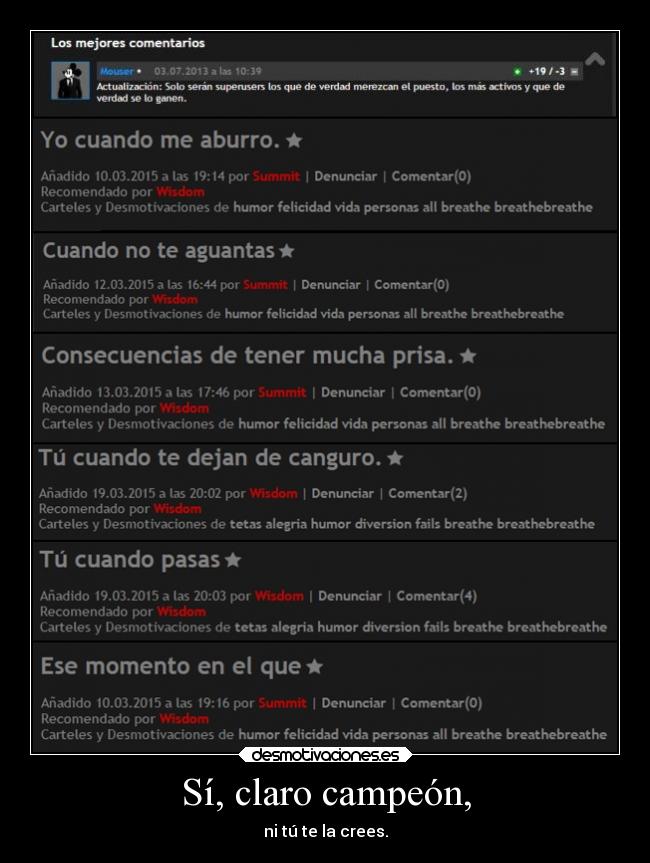 Sí, claro campeón, - 