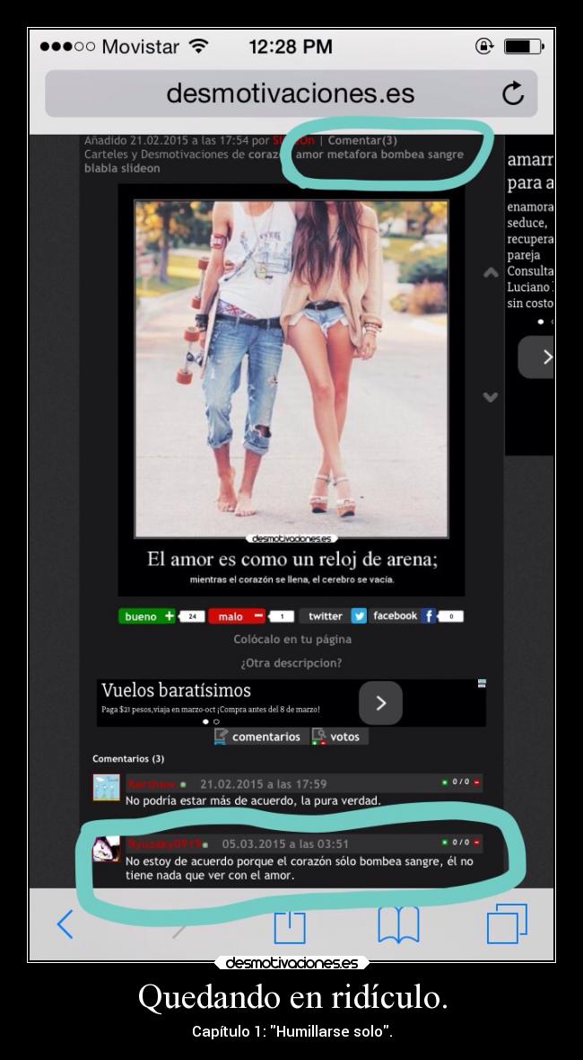 Quedando en ridículo. - Capítulo 1: Humillarse solo.