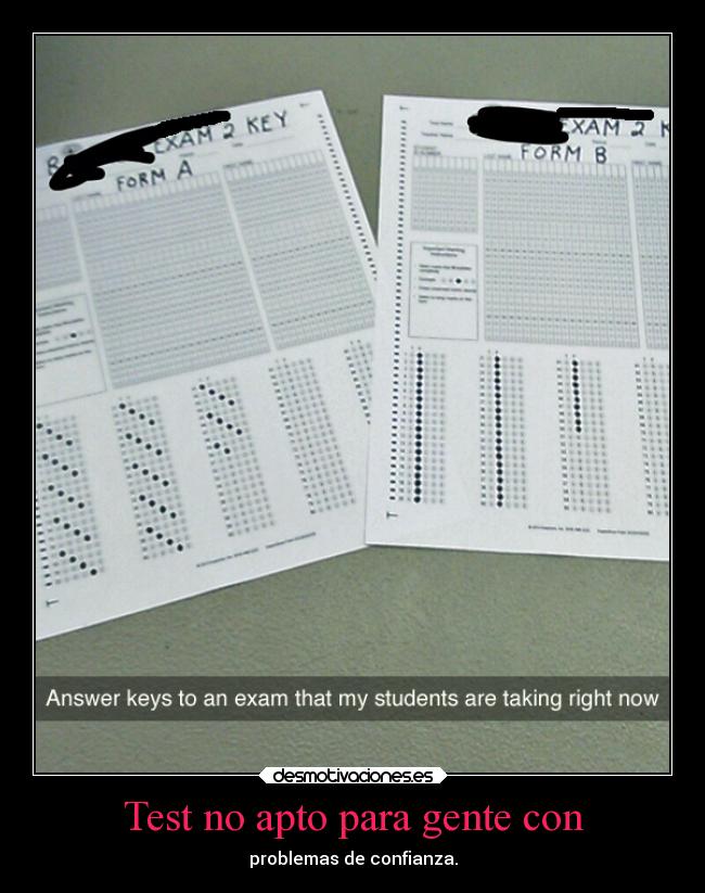 Test no apto para gente con -