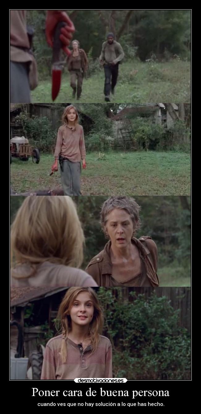 carteles fail humor vida muerte sonrisa raptorhunters twd thewalkingdead walking dead lizzie matar asesinar desmotivaciones