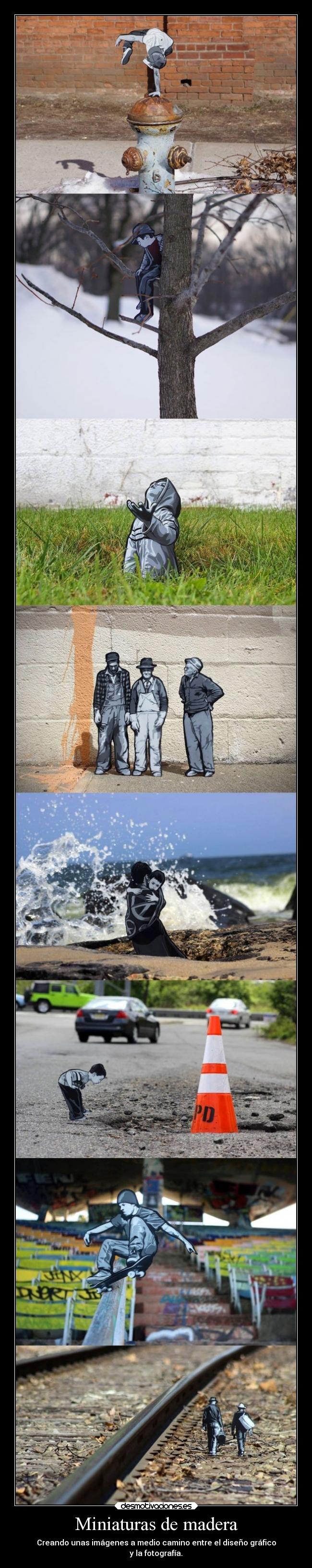 Miniaturas de madera - Creando unas imágenes a medio camino entre el diseño gráfico
y la fotografía.