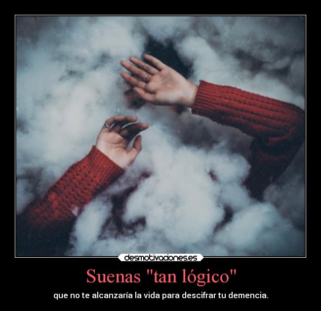 Suenas tan lógico - que no te alcanzaría la vida para descifrar tu demencia.