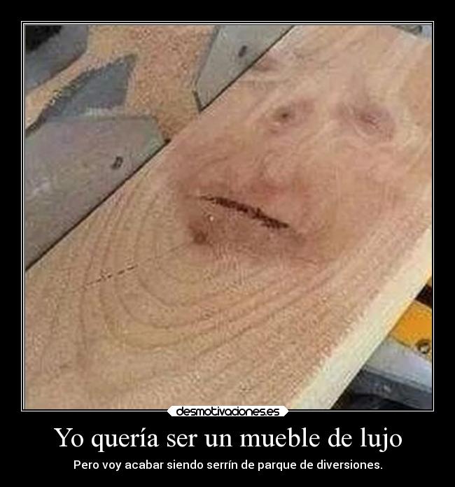 Yo quería ser un mueble de lujo -