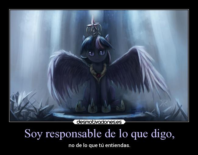 Soy responsable de lo que digo, - no de lo que tú entiendas.