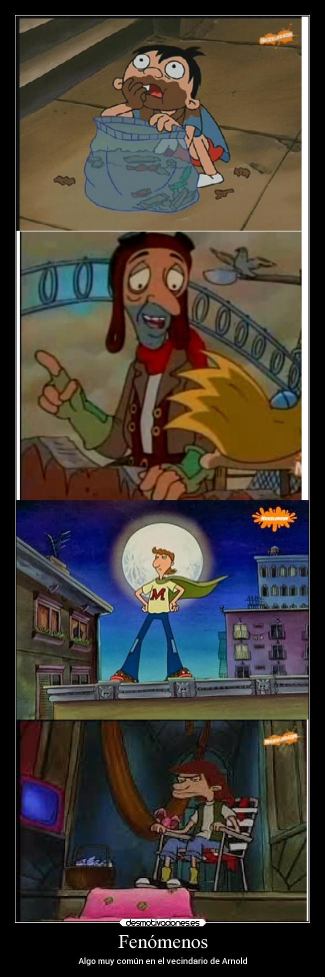 carteles infancia hey arnold fenomenos hombre paloma mono nino chocolate chico portico desmotivaciones