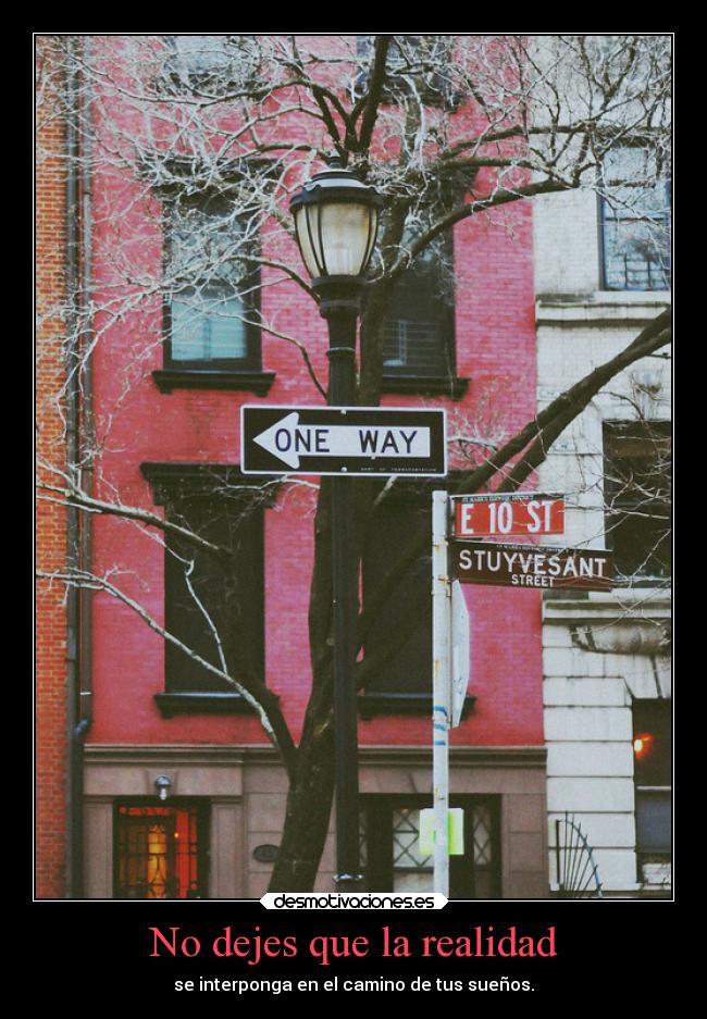 No dejes que la realidad - se interponga en el camino de tus sueños.