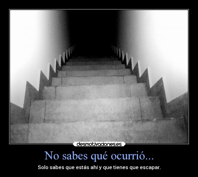 No sabes qué ocurrió... - Solo sabes que estás ahí y que tienes que escapar.