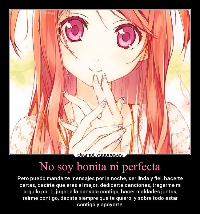 No soy bonita ni perfecta -