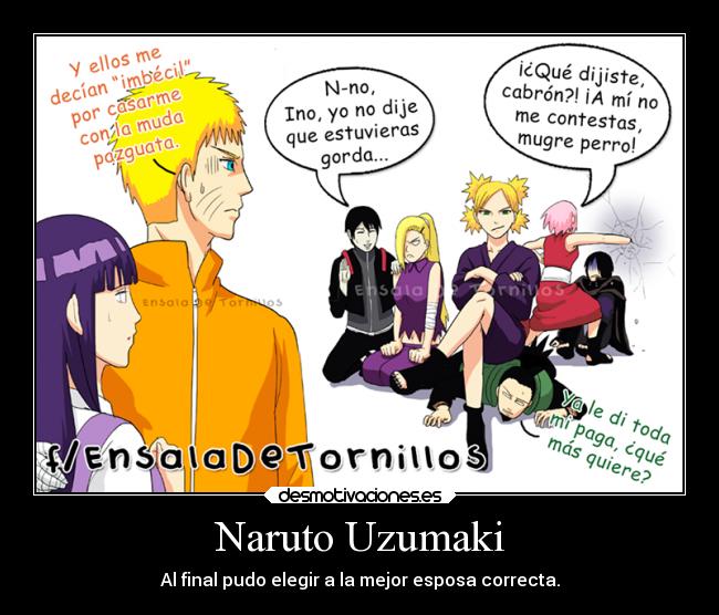 carteles naruto memes anime naruto sasuke sai shikamaru hinata sakura ino temari desmotivaciones