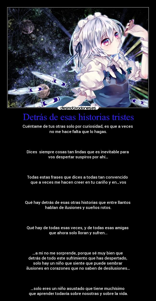 Detrás de esas historias tristes -