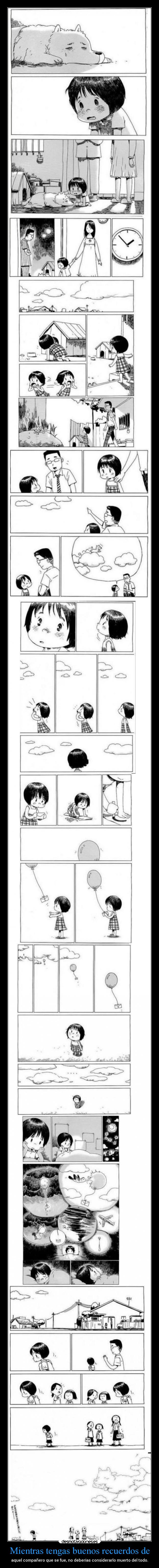 Mientras tengas buenos recuerdos de - aquel compañero que se fue, no deberías considerarlo muerto del todo.