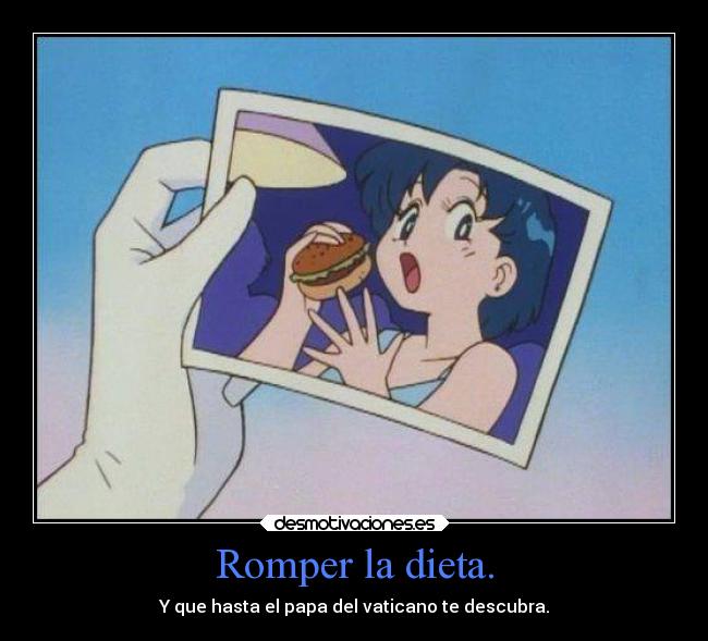 carteles religion comida anime sailor moon marte dieta descubra papa romper desmotivaciones