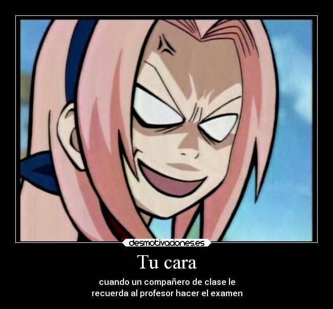 carteles risa anime examen desmotivaciones