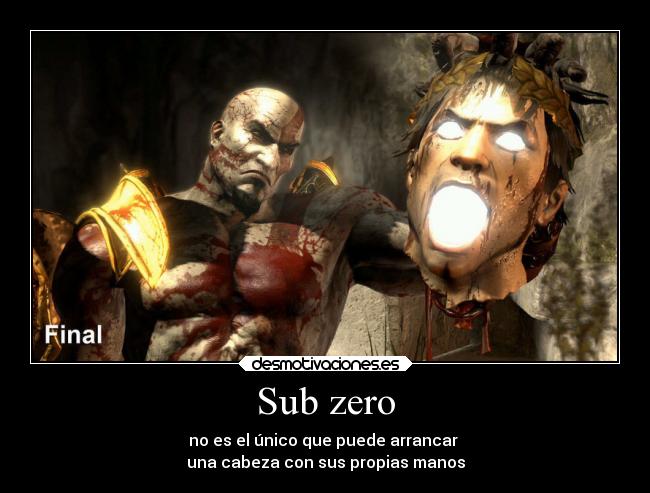 carteles risa videojuegos kratos subzero desmotivaciones