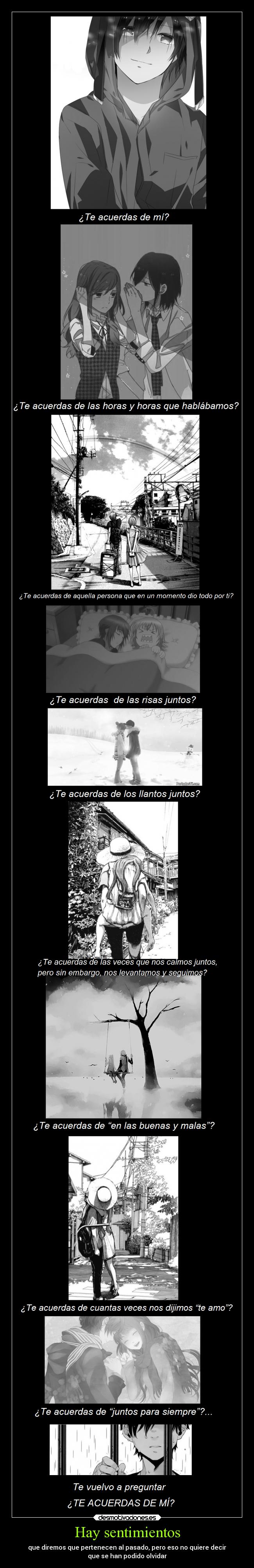 carteles sentimientos pasado olvidar sentimientos anime palabrasdeungif nihil desmotivaciones