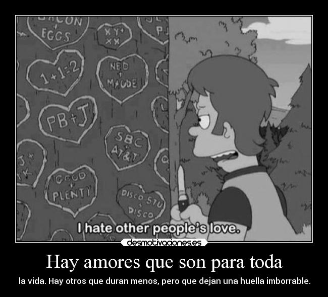 Hay amores que son para toda - la vida. Hay otros que duran menos, pero que dejan una huella imborrable.