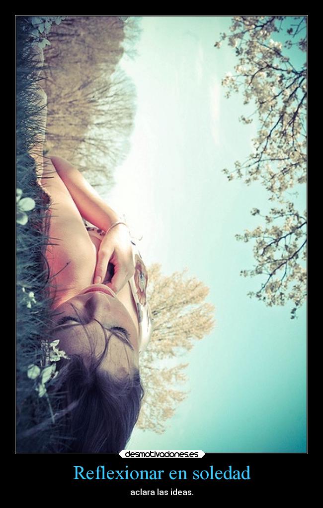 Reflexionar en soledad - aclara las ideas.
