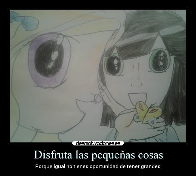 Disfruta las pequeñas cosas - Porque igual no tienes oportunidad de tener grandes.