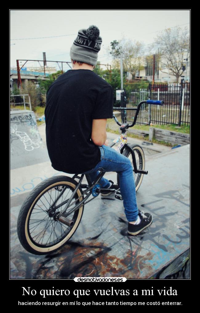 No quiero que vuelvas a mi vida - haciendo resurgir en mí lo que hace tanto tiempo me costó enterrar.